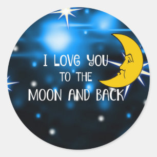 I Love You to the Moon and Back--Starry Sky Classic Round Sticker