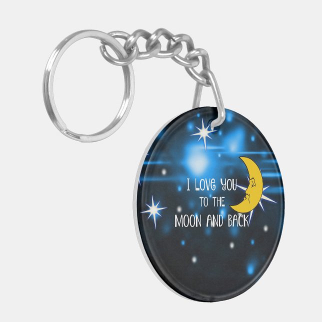 I Love You to the Moon and Back--Starry Sky Keychain (Front Left)