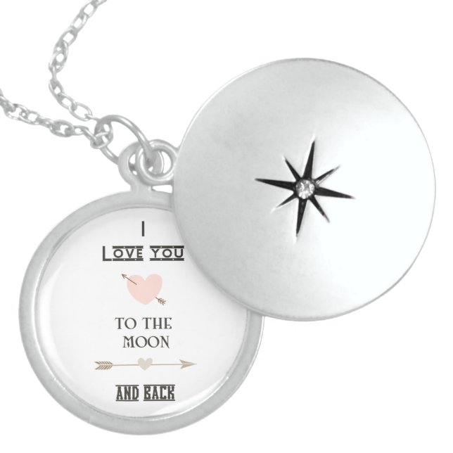 I love you to the moon and back sterling silver necklace (Front)