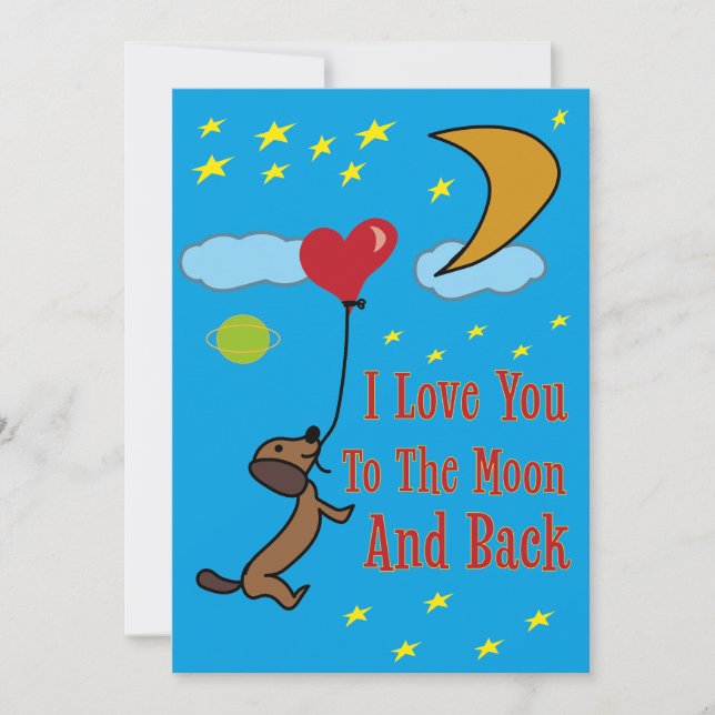 I love you to the moon and back thank you card (Front)
