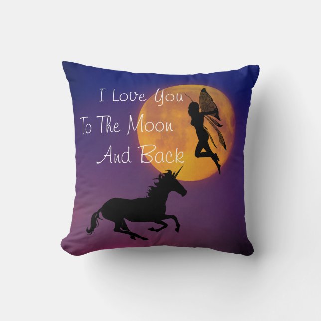 I Love You To the Moon And Back Throw Pillow (Front)