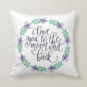 I Love You to The Moon and Back Throw Pillow