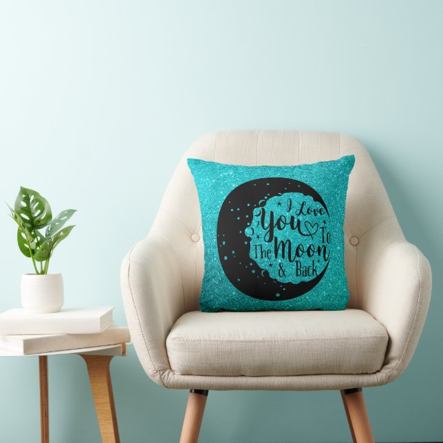 I love you to the moon and back throw pillow (Chair)