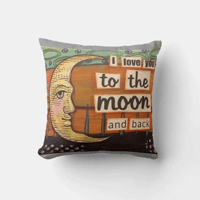 I love you to the moon and back throw pillow (Front)