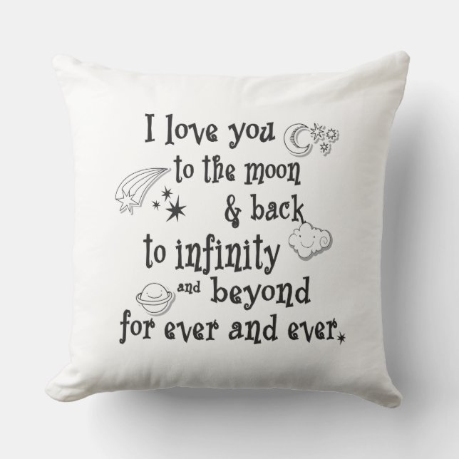 I love you to the moon and back throw pillow (Front)