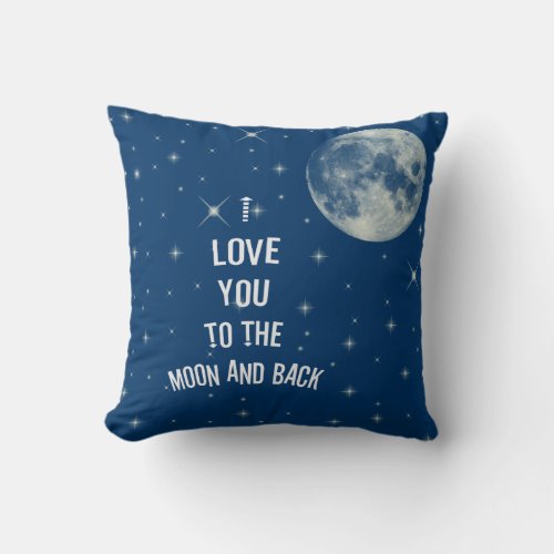 I love you to the moon and back throw pillow