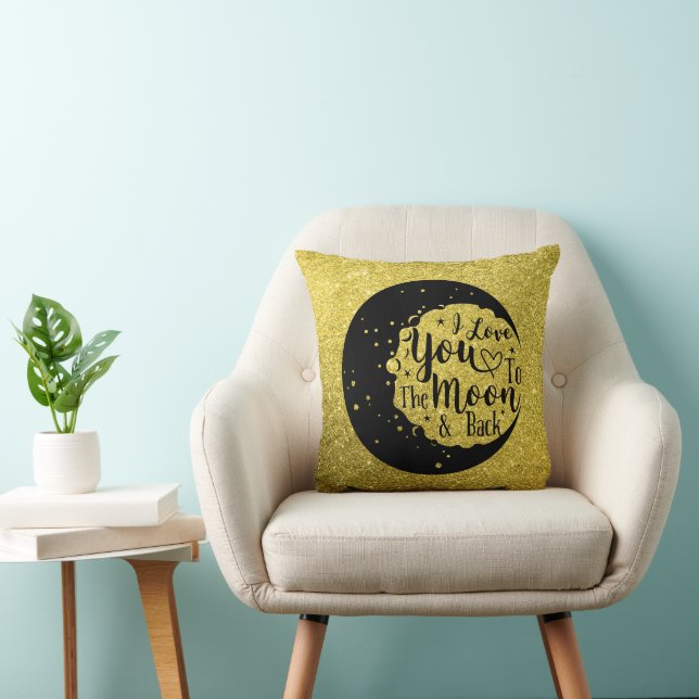 I love you to the moon and back  throw pillow (Chair)