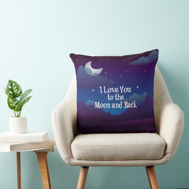 I Love You to the Moon and Back Throw Pillow (Chair)