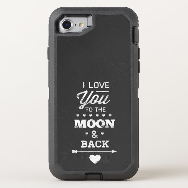 I Love You To The Moon And Back Typography Otterbox iPhone Case (Back)