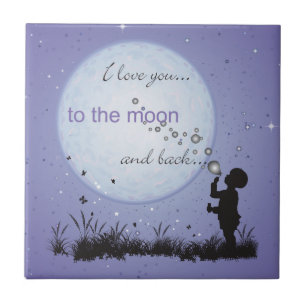 I Love You to the Moon and Back-Unique Gifts Ceramic Tile