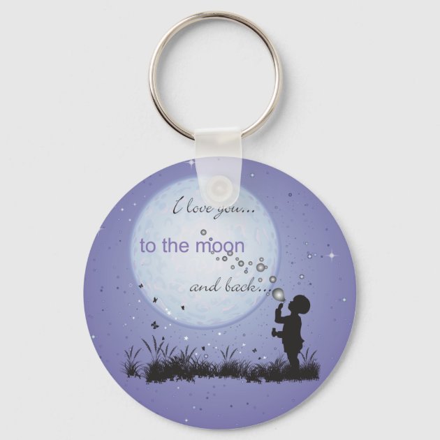 I love you to clearance the moon and back keychain