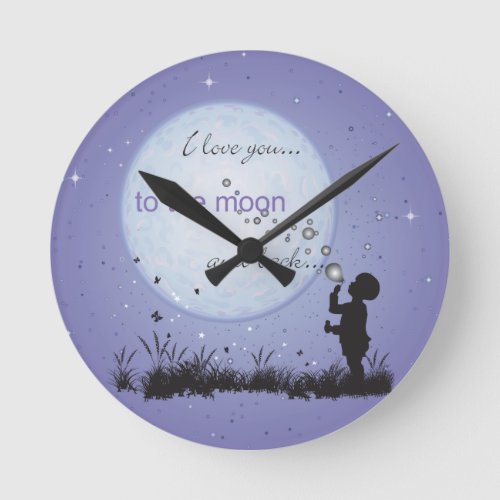 I Love You to the Moon and Back_Unique Gifts Round Clock