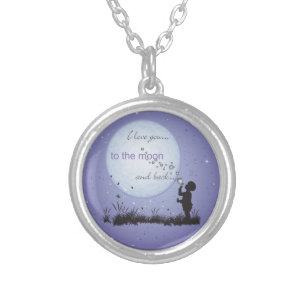 I Love You to the Moon and Back-Unique Gifts Silver Plated Necklace