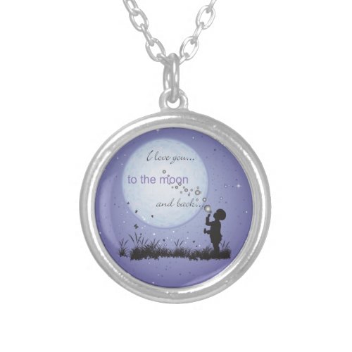 I Love You to the Moon and Back_Unique Gifts Silver Plated Necklace