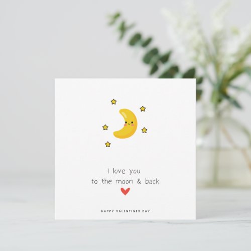 I Love you to the moon and back Valentines DayCard Holiday Card