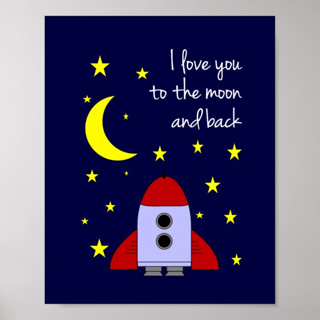 I Love You To The Moon and Back Wall Art Print (Front)