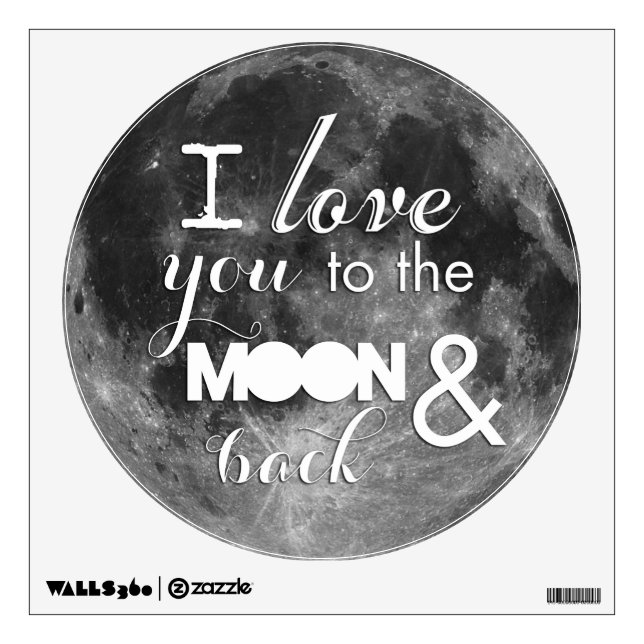 I love you to the moon and back wall sticker (Front)