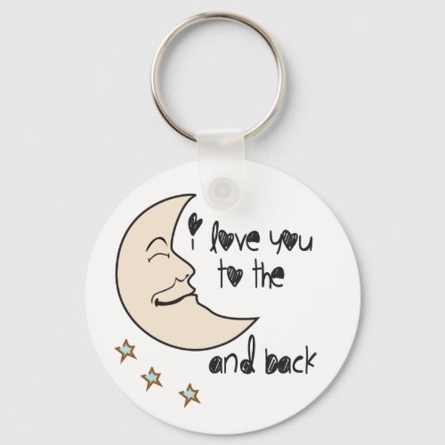 I love you to the moon and back whimsical keychain