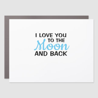 I Love You To The Moon And Back White Minimal Aest Car Magnet