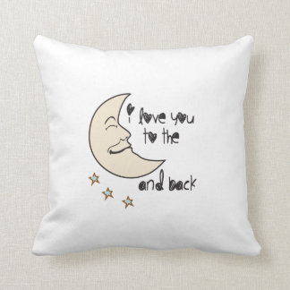 I love you to the moon and back white pillow