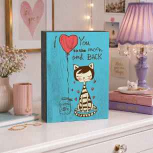 I Love You To The Moon and Back Wooden Box Sign