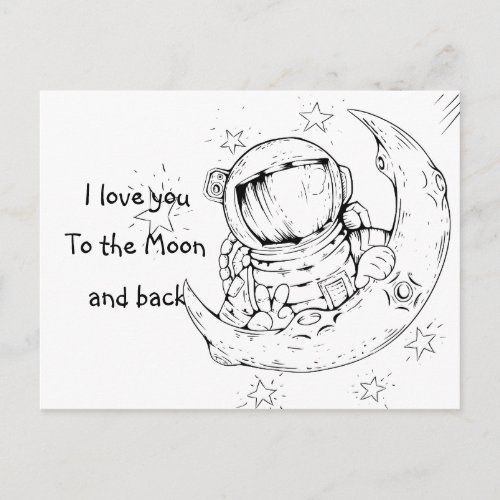 I love You to the Moon  Astronaut  Love Postcard