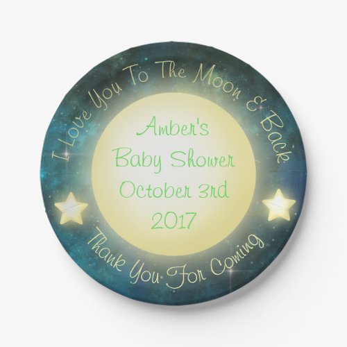 I Love You To The Moon  Back Baby Plates 7