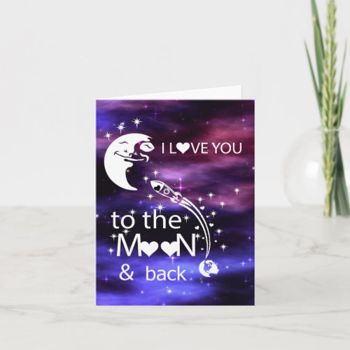 I love you to the moon  back card
