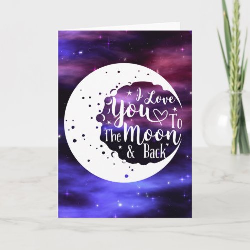 I love you to the moon  back card