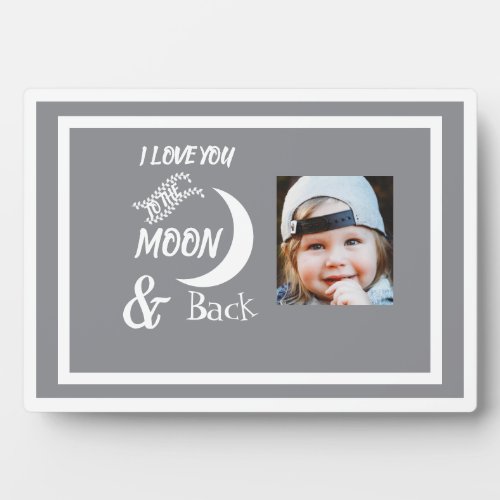 I Love you to the Moon  Back Child Photo Plaque