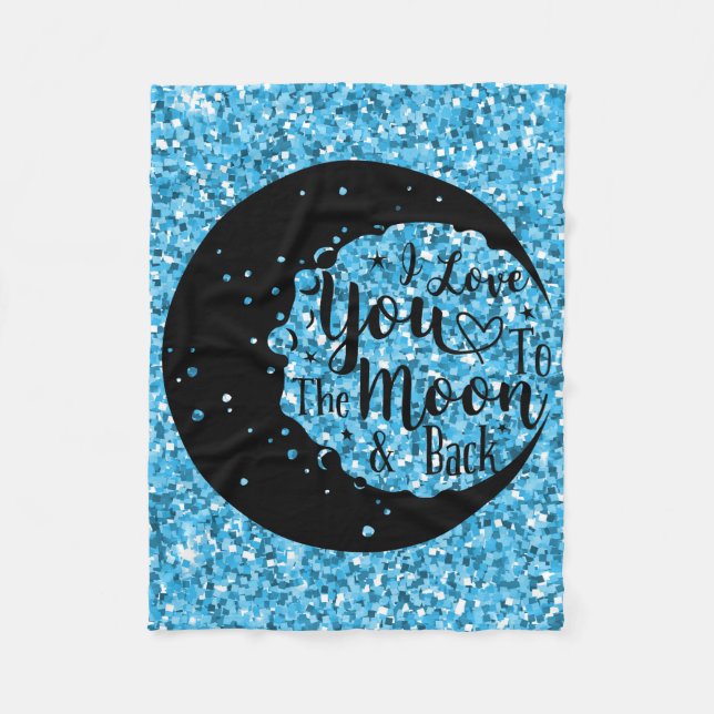 I love you to the moon & back fleece blanket (Front)