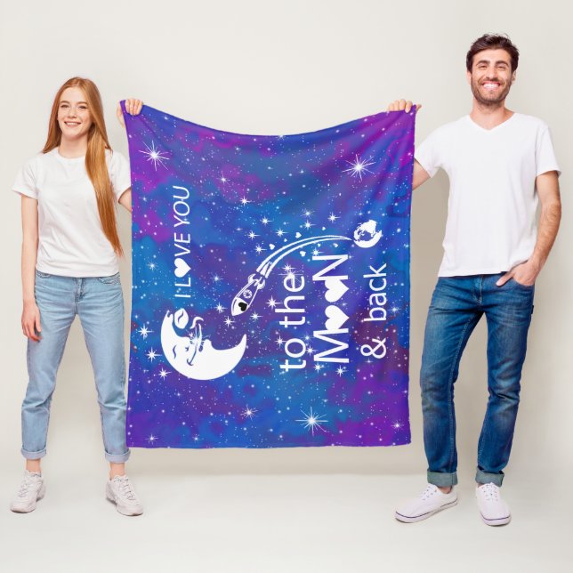 I Love You To The Moon & Back Fleece Blanket (In Situ)