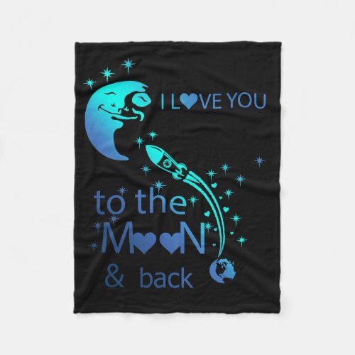 I love you to the moon  back fleece blanket