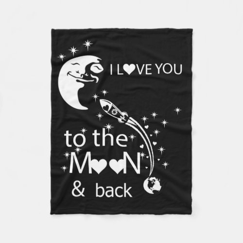 I love you to the moon  back fleece blanket