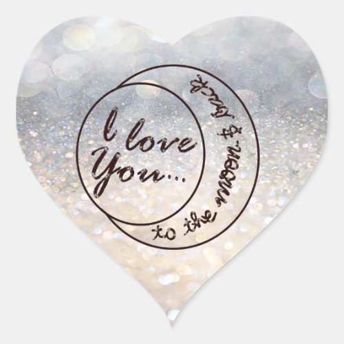 I Love You to the Moon  Back Heart Sticker