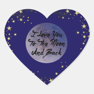 I Love You To The Moon & Back Heart Sticker