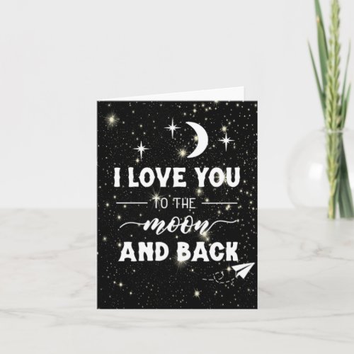 I love you to the moon  back holiday card