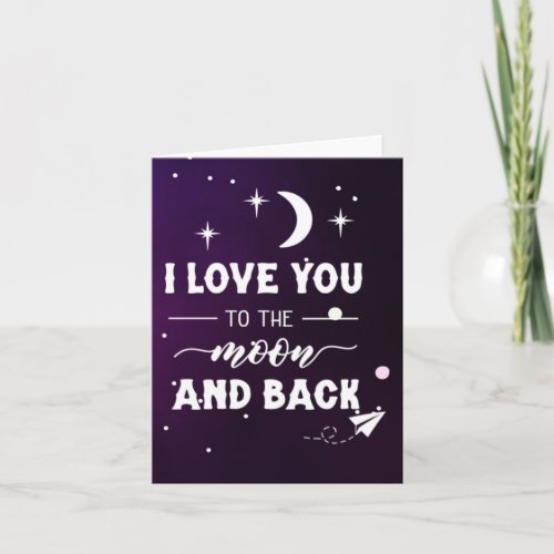 I love you to the moon  back holiday card