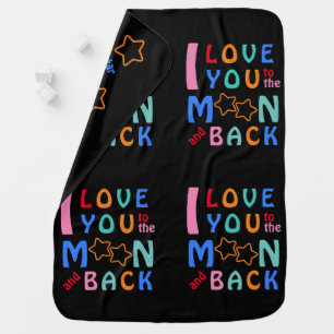 I love you to the Moon & Back-My little StarBlack Baby Blanket