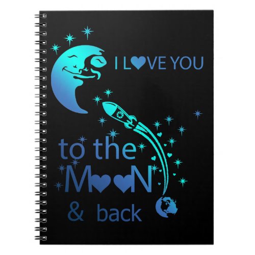 I love you to the moon  back _ notebook