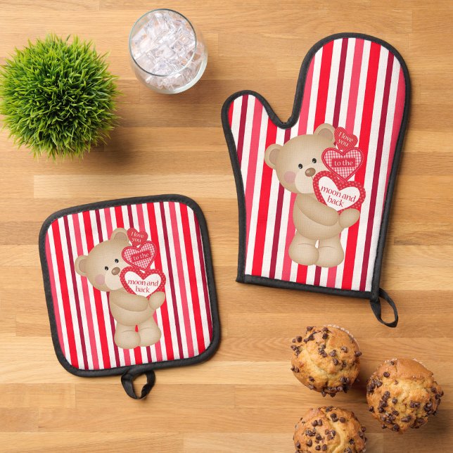 I Love You To the Moon & Back Oven Mitt & Pot Holder Set (Creator Uploaded)