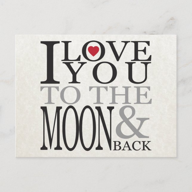 I LOVE YOU TO THE MOON & BACK POSTCARD (Front)