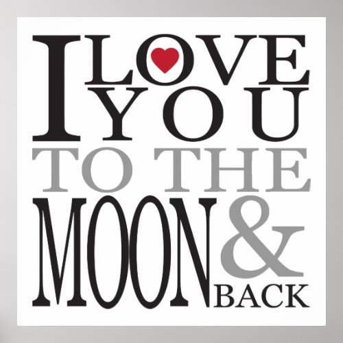 I LOVE YOU TO THE MOON  BACK POSTER