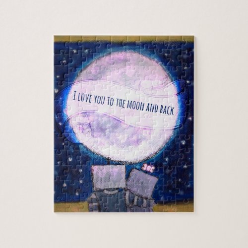 I Love You To The Moon  Back Robots Jigsaw Puzzle