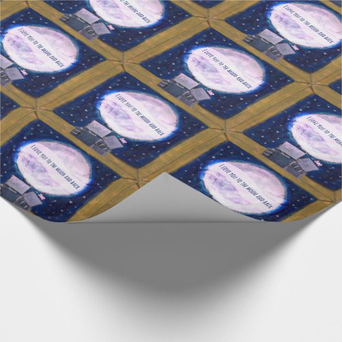 I Love You To The Moon  Back Robots Wrapping Paper