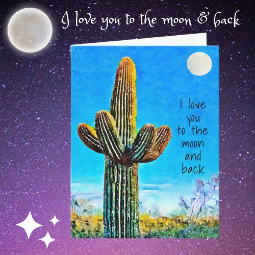 I love you to the moon  back southwest style card