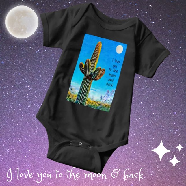 I love you to the moon & back southwest themed baby bodysuit (Creator Uploaded)