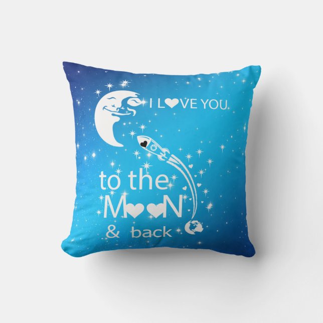 I love you to the moon & back throw pillow (Front)