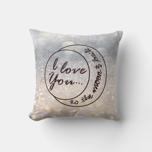 I Love You to the Moon  Back Throw Pillow