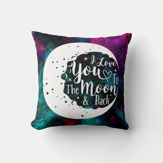 I love you to the moon & back - throw pillow (Front)